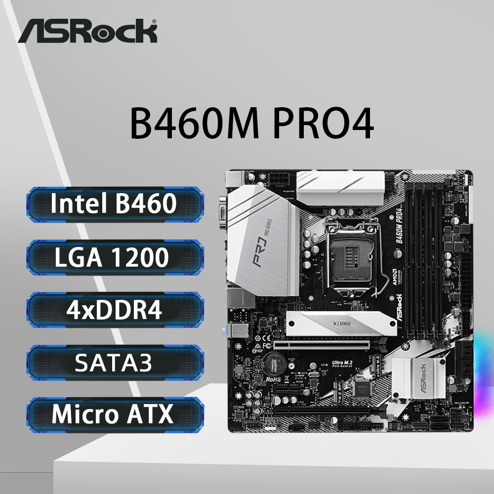 Intel Cpu Core I9 - Scheda madre ASRock B460M PRO4 Supporto